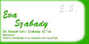 eva szabady business card